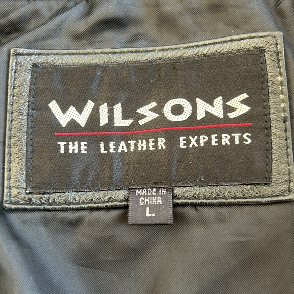Vintage Wilsons The Leather Experts Leather Jacket Belted Black L - Picture 11 of 14